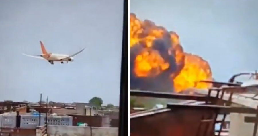 Avião com 242 pessoas cai na Índia; bombeiros fazem buscas na área dos destroços